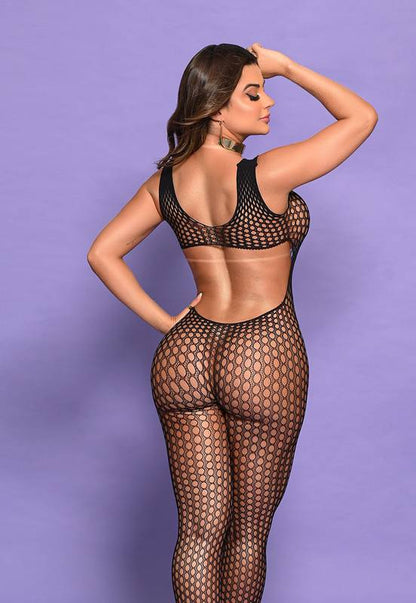 Bodystocking Macacão com Costas Abertas