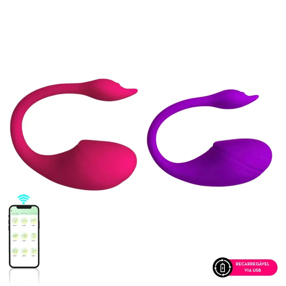 Vibrador  em Silicone Aveludado Controle por Aplicativo