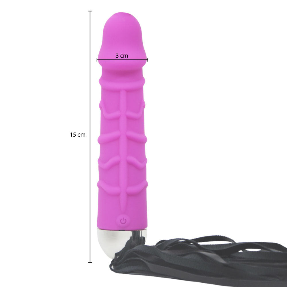 Vibrador Chicote Multivelocidade com Formato de Pênis 15 cm x 3 cm