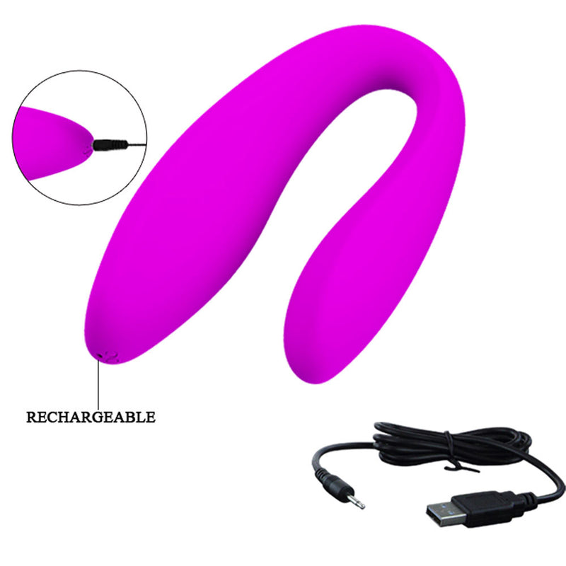 Vibrador Para Casal com 12 Modos de Vibração e Controle Wireless 10 x 5,5 cm - Pretty Love Letitia