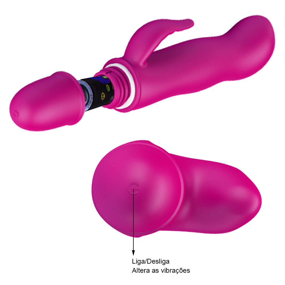 Vibrador Blithe com Estimulador Clitoriano 10 Modos de Vibração 11,5 cm x 2 cm - Coleção Pretty Love