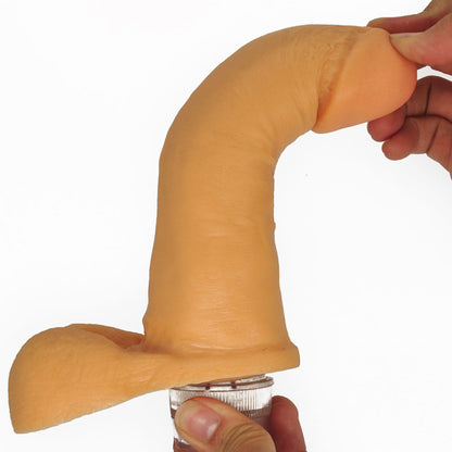 Prótese Sensual com Escroto e Vibro Multivelocidade 18 cm x 4 cm
