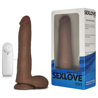 Pênis Magic com Escroto, Ventosa e Vibro em Cyberskin 21 cm x 3,5 cm