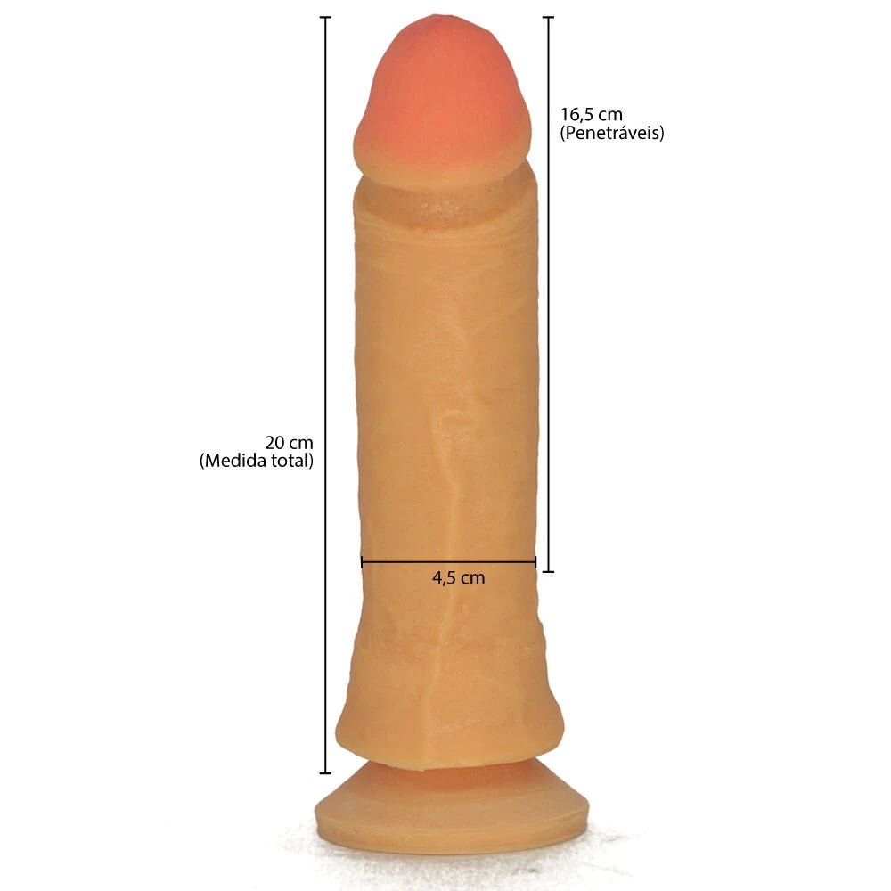 Pênis Magic em Cyberskin com Ventosa e Vértebra 20 cm x 4,5 cm
