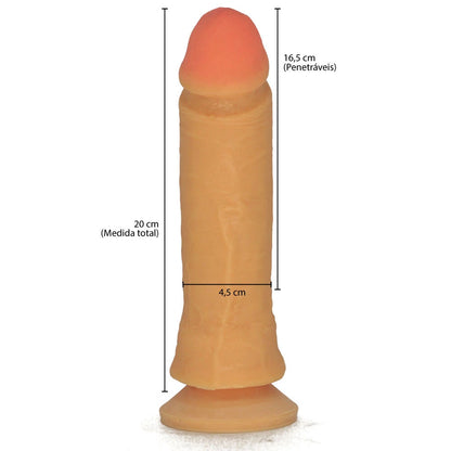 Pênis Magic em Cyberskin com Ventosa e Vértebra 20 cm x 4,5 cm