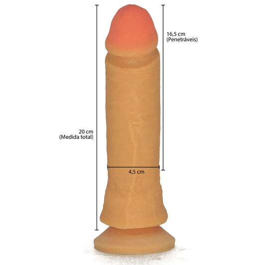 Pênis Magic em Cyberskin com Ventosa e Vértebra 20 cm x 4,5 cm