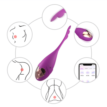 Cápsula vibratória em formato de peixe por aplicativo - Rosa