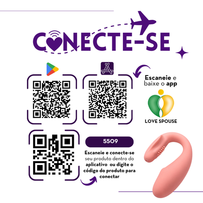 Vibrador de Casal em Formato de Glande Controle por Aplicativo