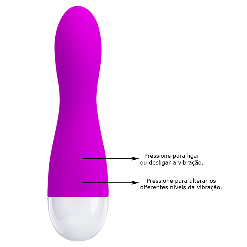 Mini Vibrador Recarregável Kyle com Estimulador Clitoriano 15 cm x 3 cm - Coleção Pretty Love