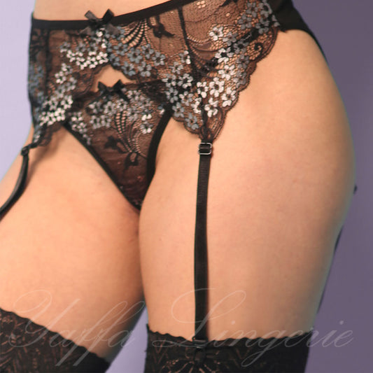 Cinta Liga Florida com Calcinha Rendada