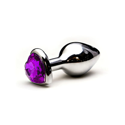 Plug anal de metal, com base coração