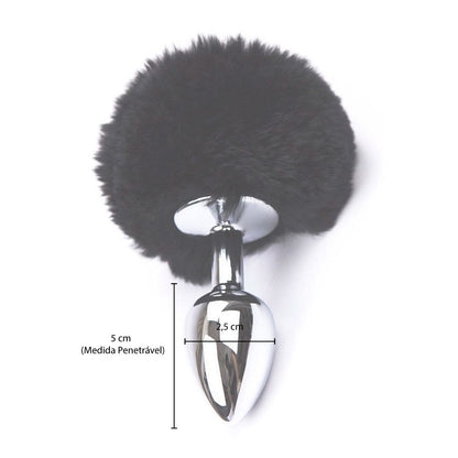 Plug Anal em Metal com Pompom - P